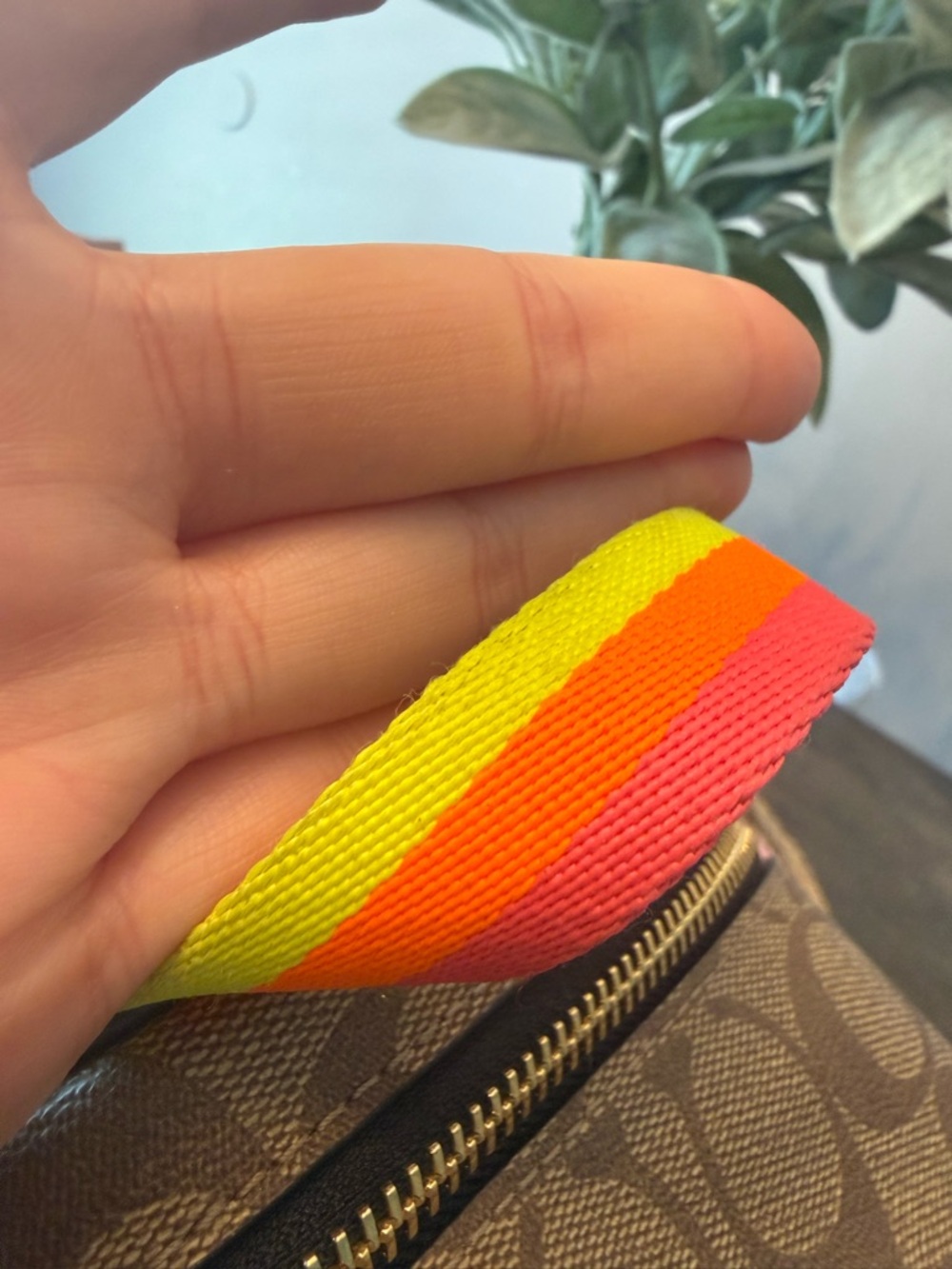 Coach Brown Signature Canvas Backpack with Hot Pink Accents - Picture 2 of 5